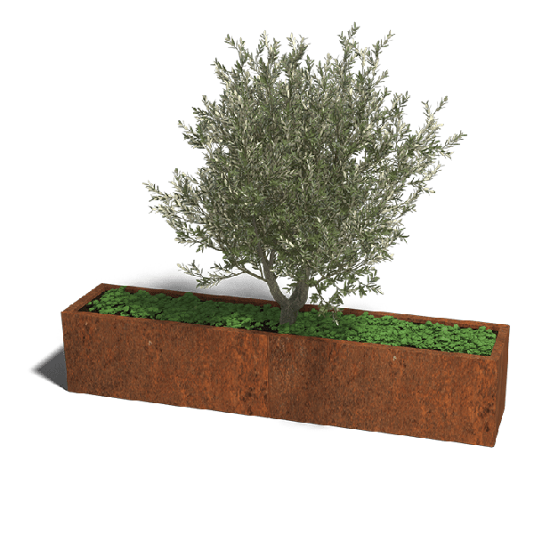 Cortenstaal plantenbak Texas xxl 200 x 40 cm